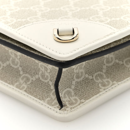 Gucci GG Emblem Monogram Wallet With Strap Beige White 9 of 10