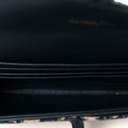 Christian Dior Oblique Saddle Chain Long Wallet Blue 6 of 14