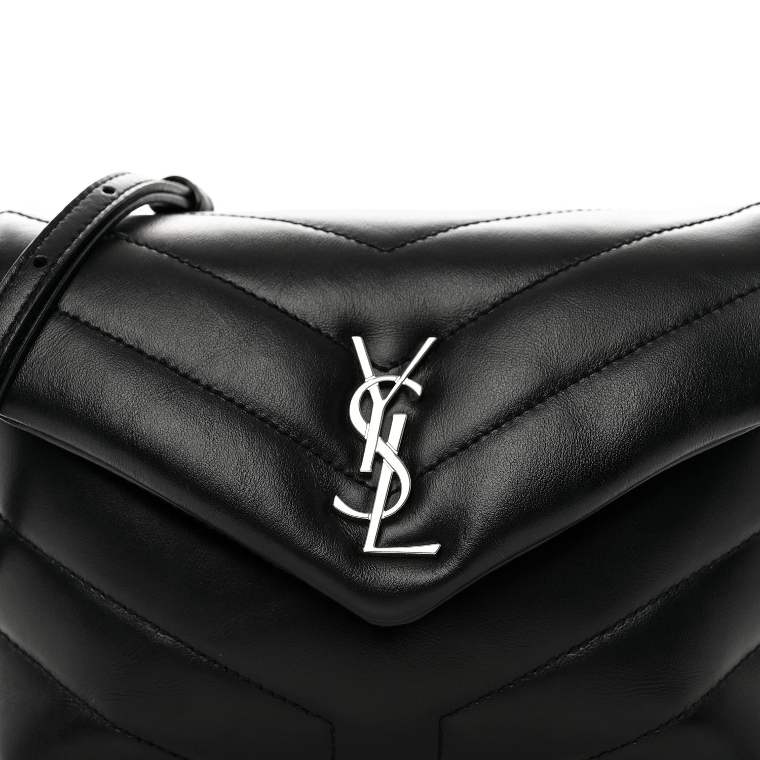 Saint Laurent Calfskin Y Quilted Monogram Toy Loulou Crossbody Bag Black 5 of 10