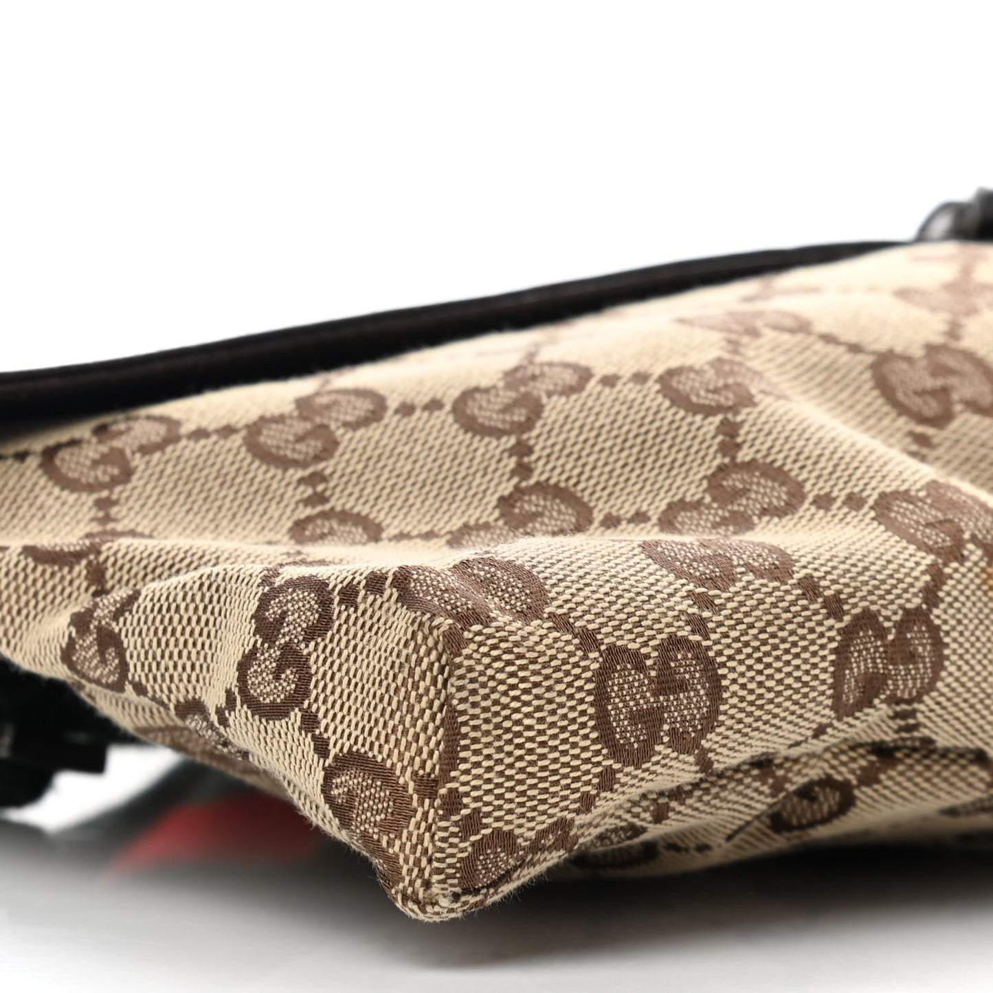 GG Monogram Web Double Pocket Belt Bag Dark Brown