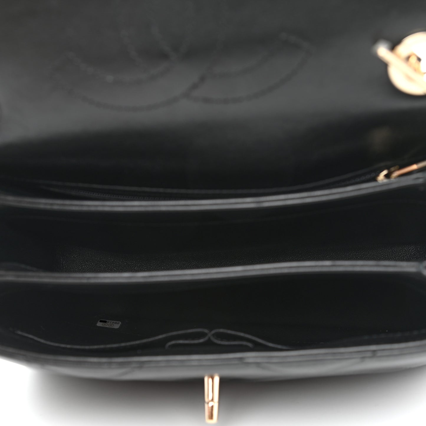 Lambskin Quilted Small Trendy CC Dual Handle Flap Bag Black