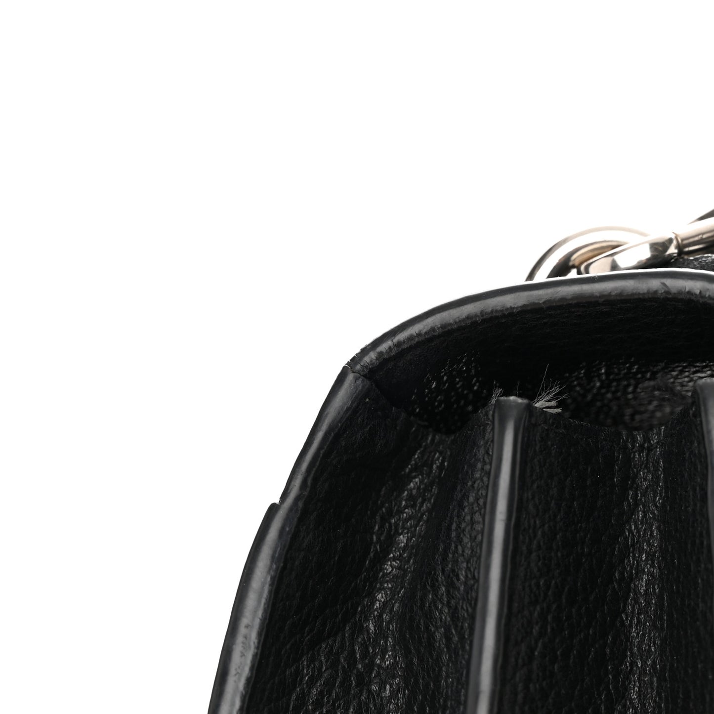 Grained Calfskin Medium Monogram Sunset Satchel Black