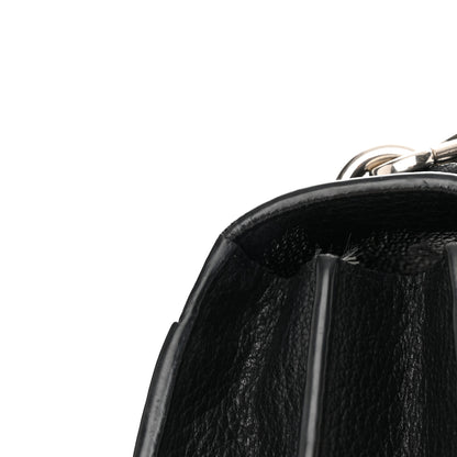 Saint Laurent Grained Calfskin Medium Monogram Sunset Satchel Black 18 of 21