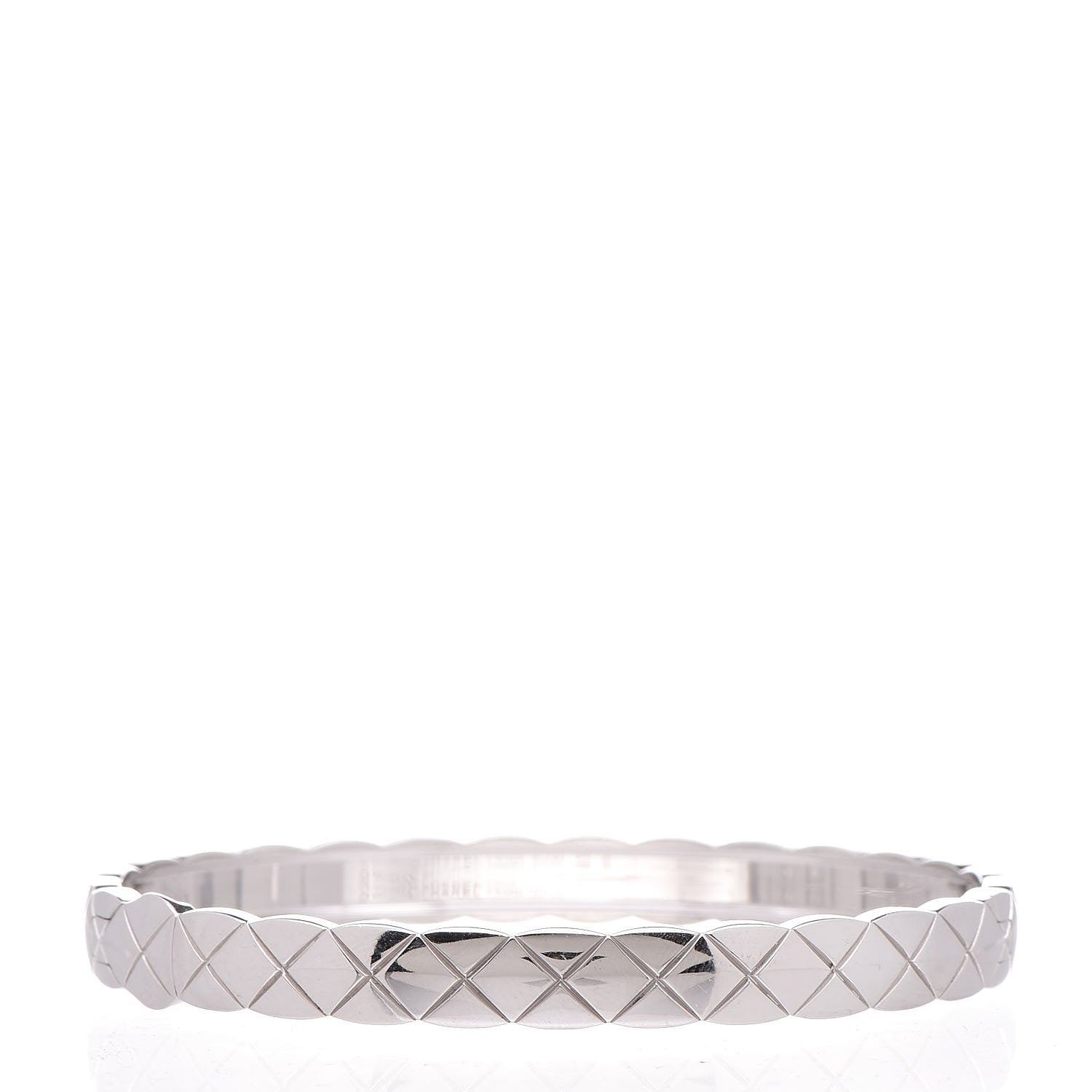 Chanel 18K White Gold Diamond Coco Crush Bracelet M 4 of 6