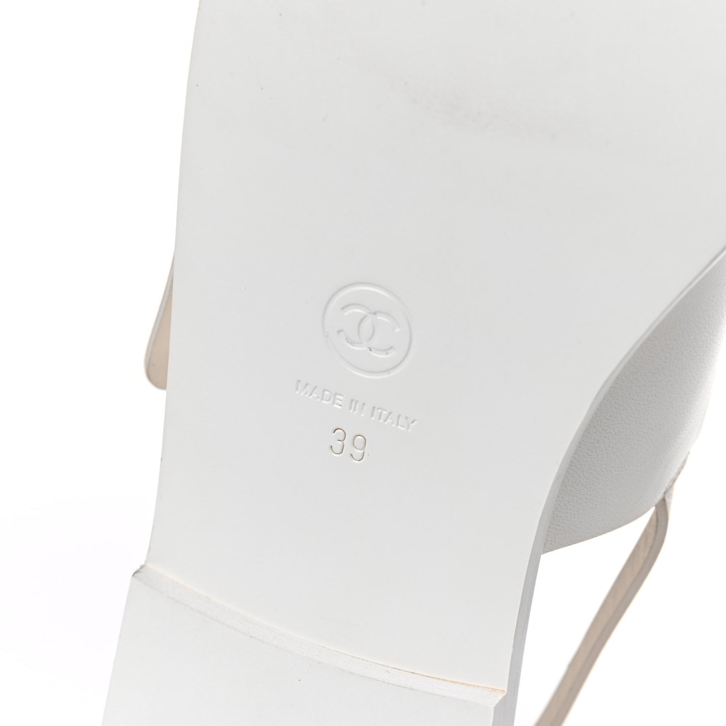 Goatskin CC Sandals 39 White