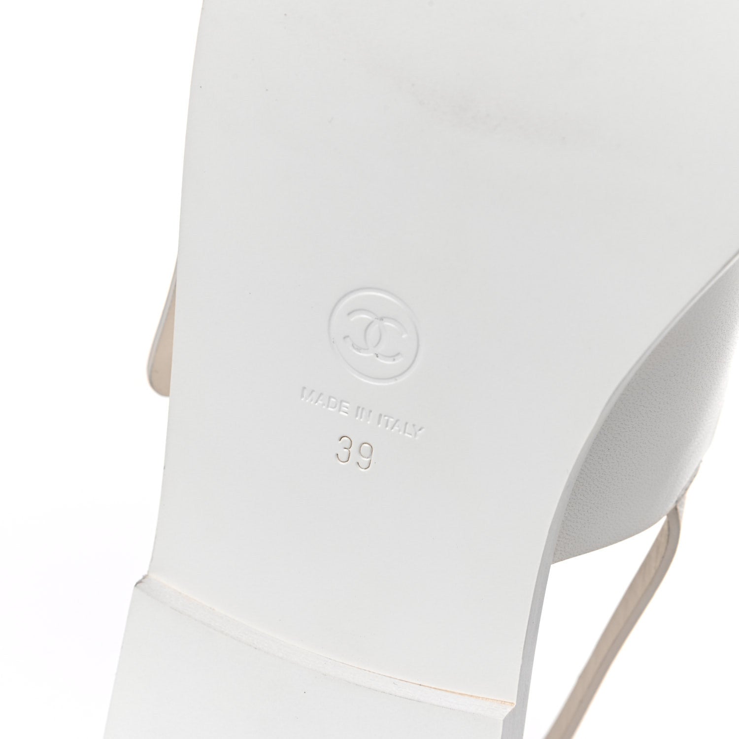 Chanel Goatskin CC Sandals 39 White 6 of 10