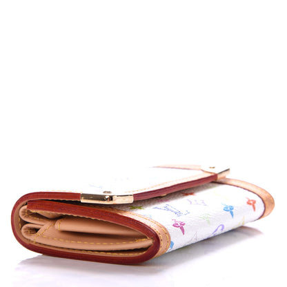 Louis Vuitton Monogram Multicolor Porte-Monnaie Plat Coin Purse White 4 of 6