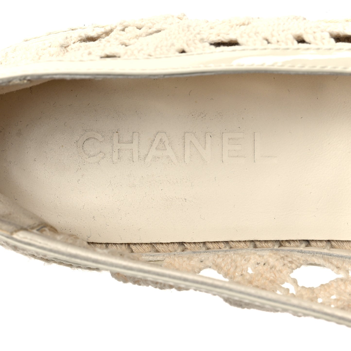 Macrame Patent CC Espadrilles 42 Beige Ivory