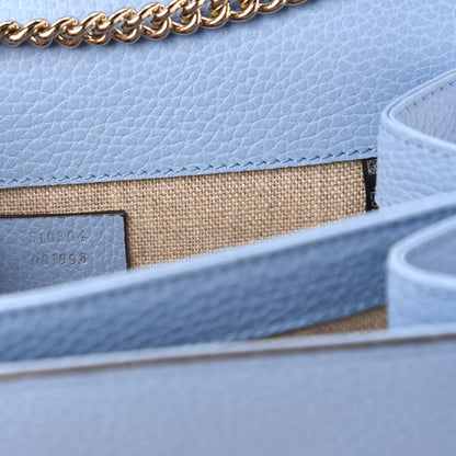 Gucci Dollar Calfskin Small Interlocking G Shoulder Bag Mineral Blue 9 of 11