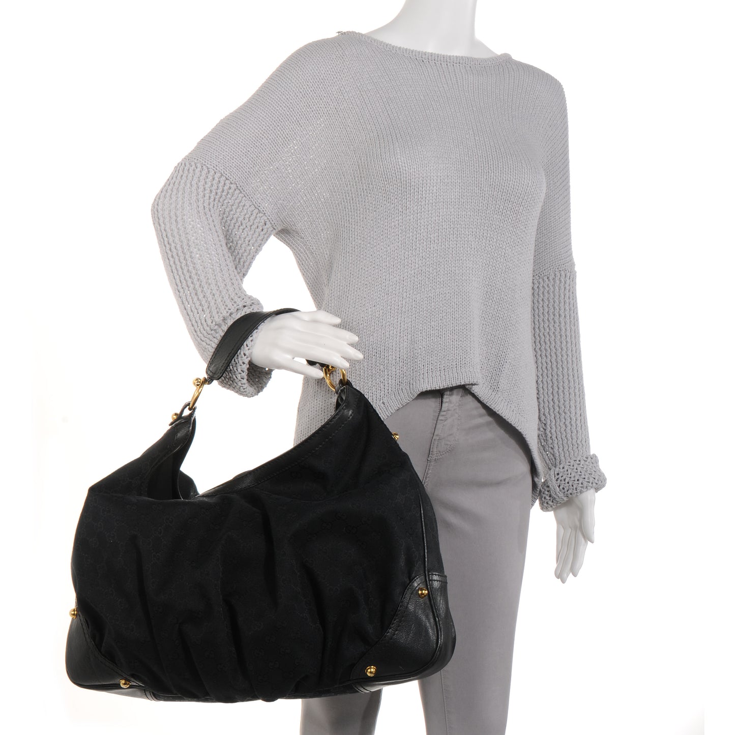 Monogram Large Jockey Hobo Black
