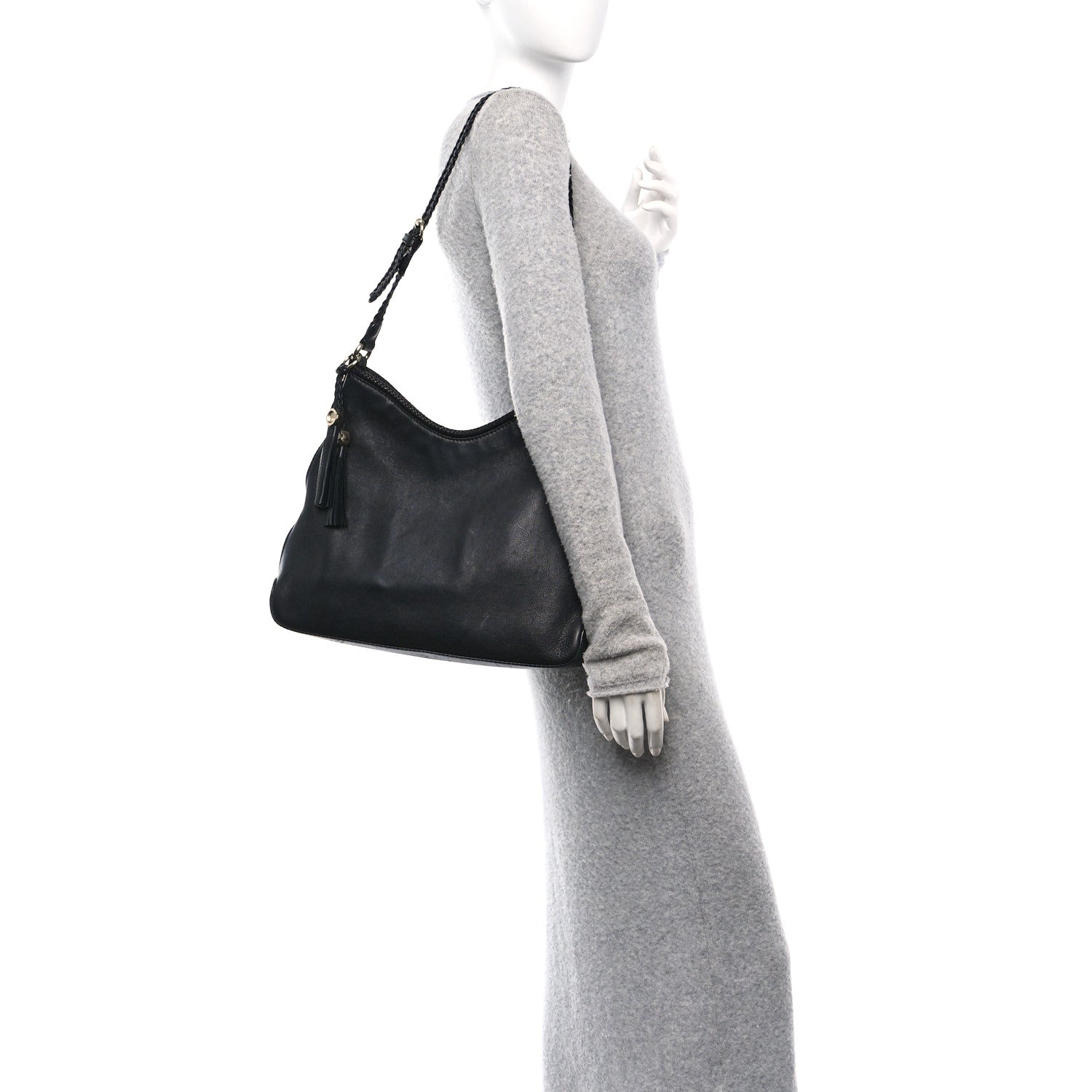 Gucci Pebbled Calfskin Medium Marrakech Hobo Black 2 of 10