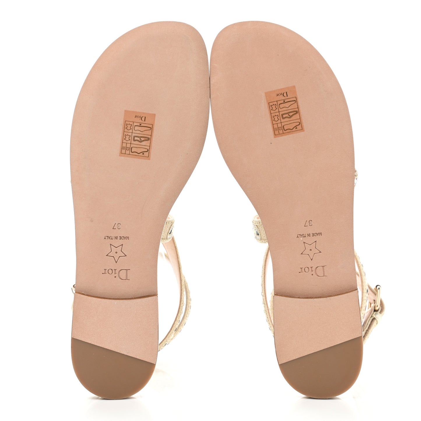 Metallic Cotton Embroidered Crystal Embellished Poison-D Sandal 37 Pale Gold