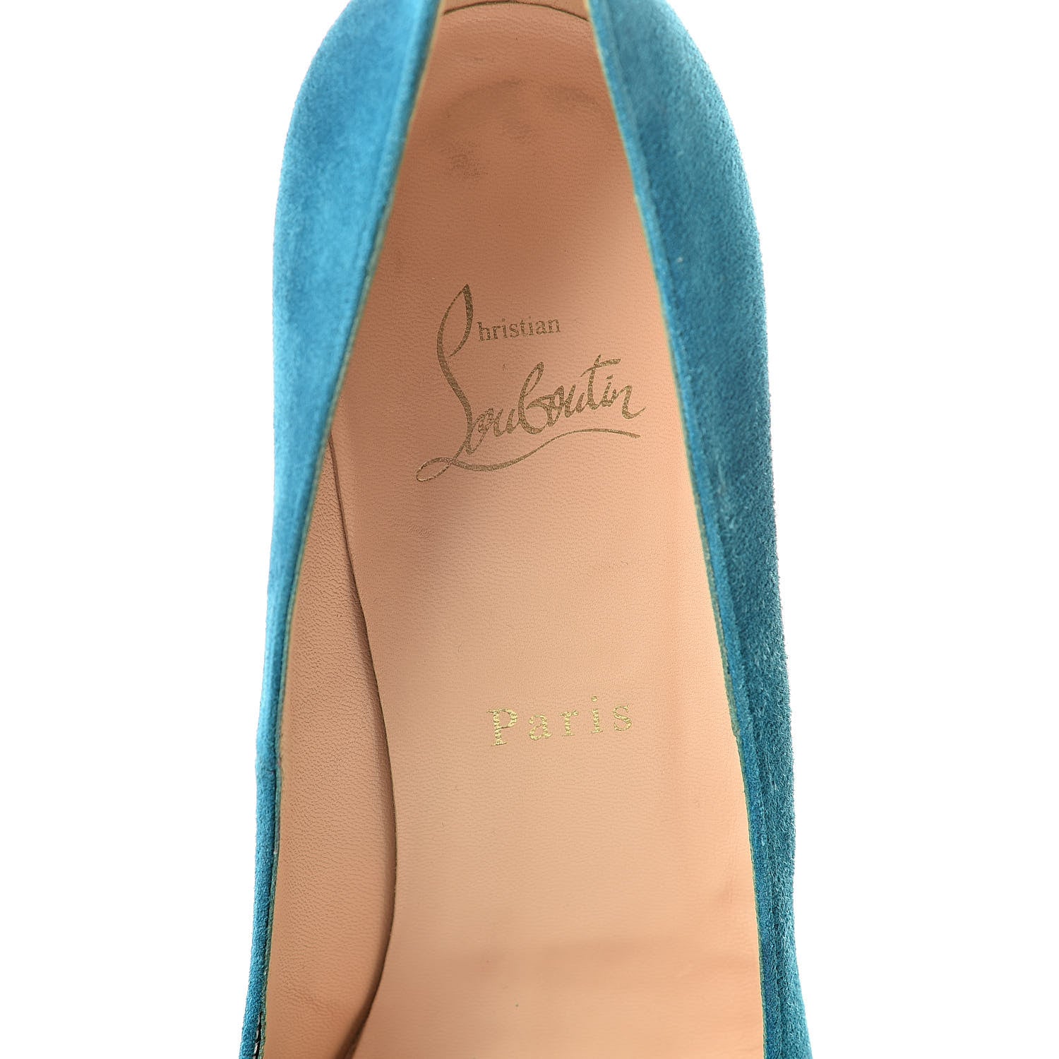 Christian Louboutin Suede Ron Ron 100 Pumps 40.5 Turquoise 8 of 13
