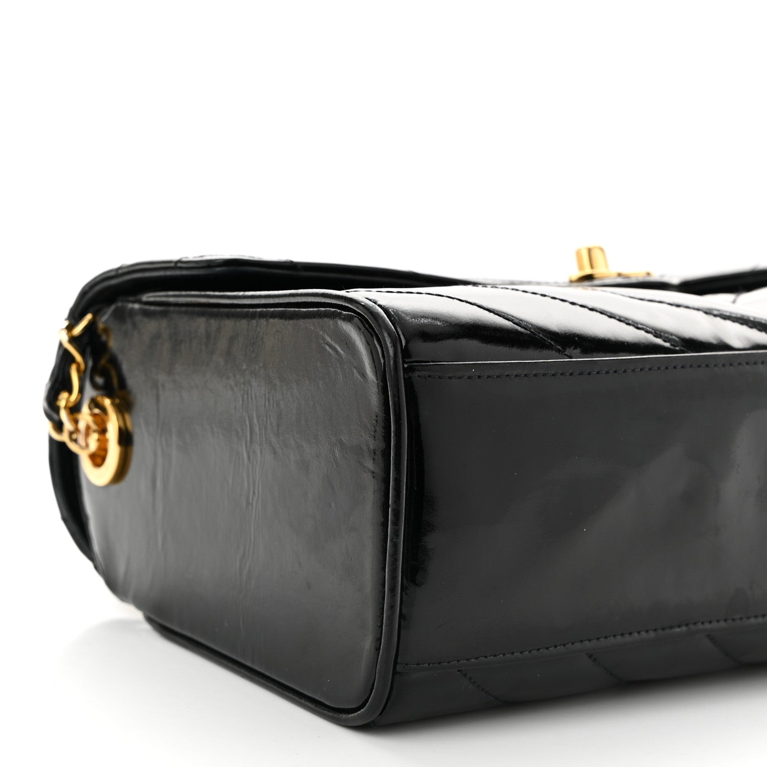 Chanel Patent Small Chevron Single Flap Black 10 of 11