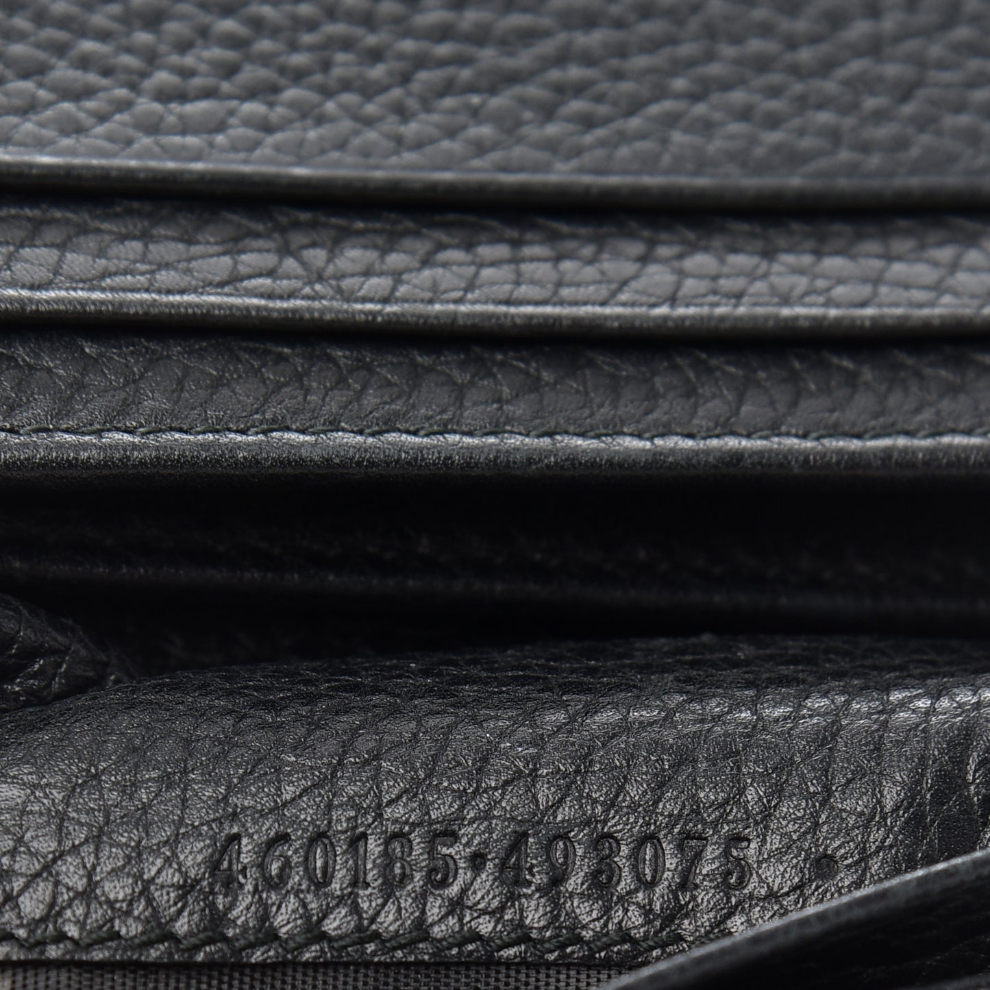 Pebbled Calfskin Animalier Card Case Black