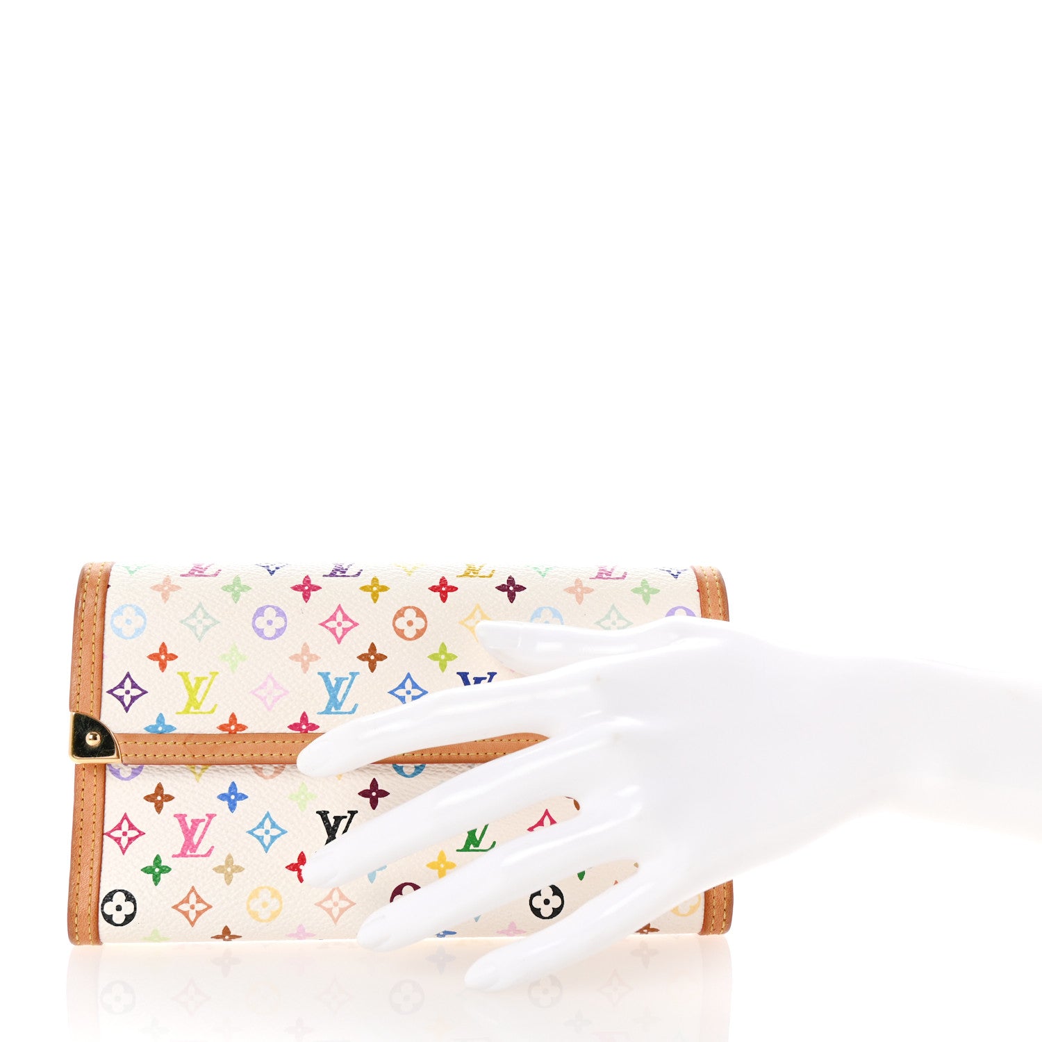 Louis Vuitton Monogram Multicolor Porte Tresor International Wallet White 2 of 7