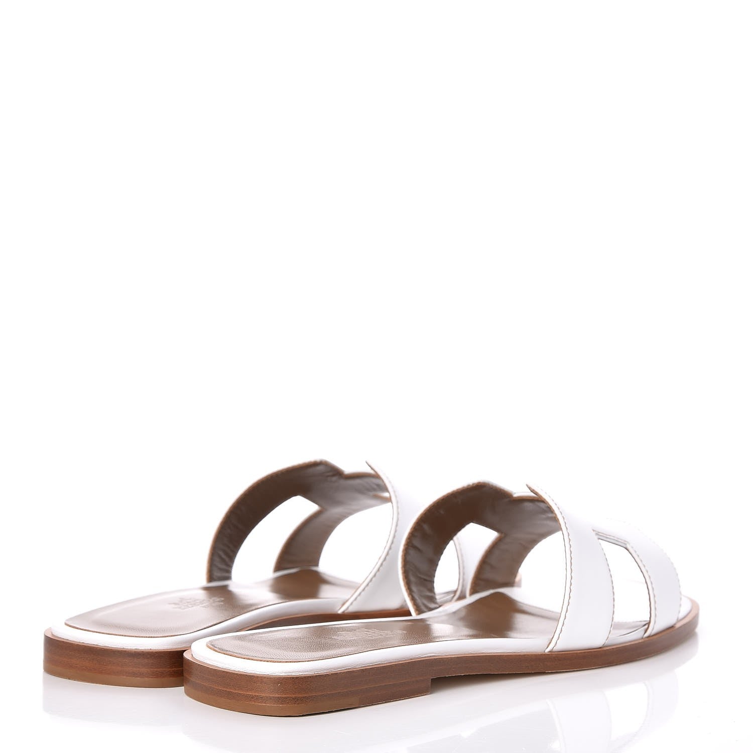 Hermes Box Calfskin Oran Sandals 37 White 12 of 16