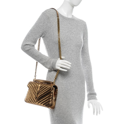 Saint Laurent Metallic Cracked Matelasse Monogram Medium College Bag Bronze 2 of 6