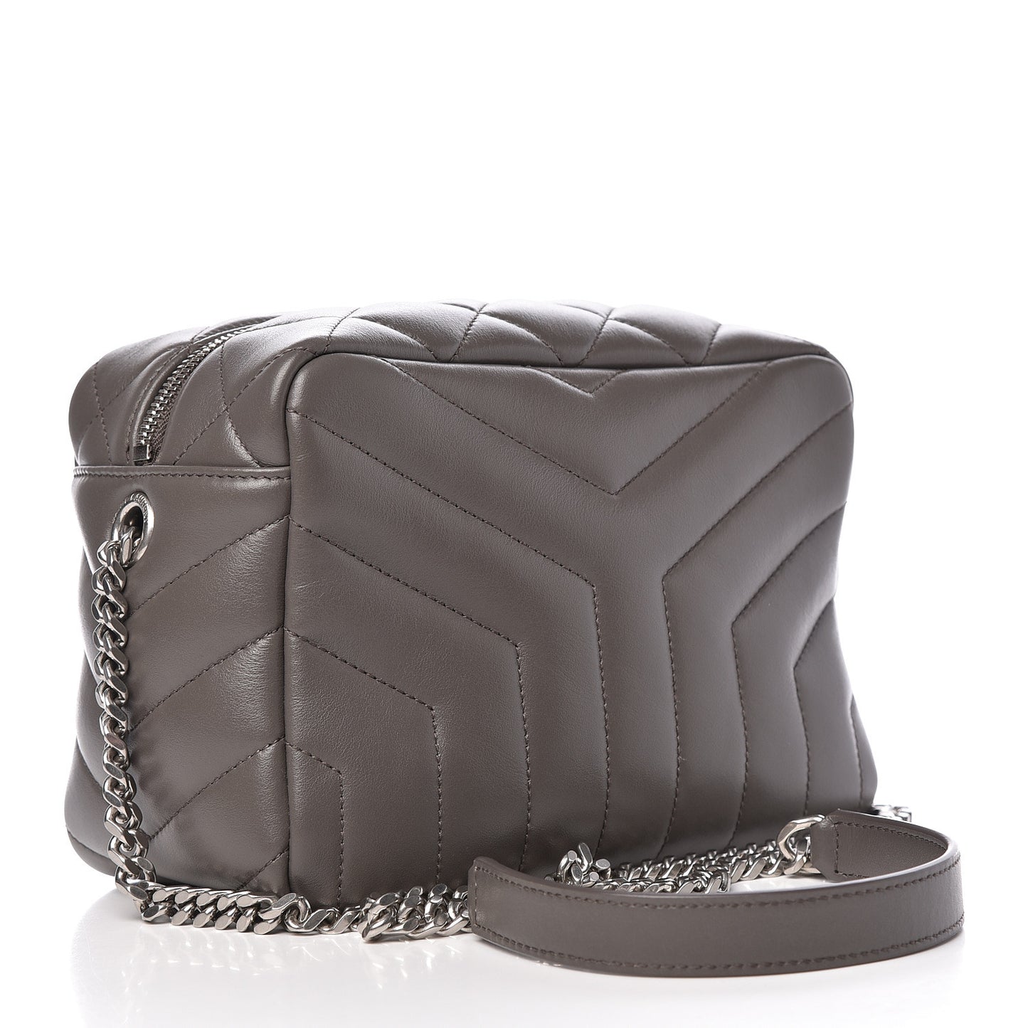 Calfskin Y Quilted Monogram Small Loulou Bowling Bag Earth