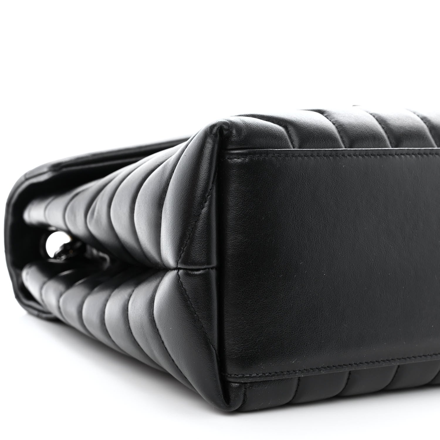 Saint Laurent Calfskin Y Quilted Monogram Monochrome Medium Loulou Chain Satchel Black 9 of 15