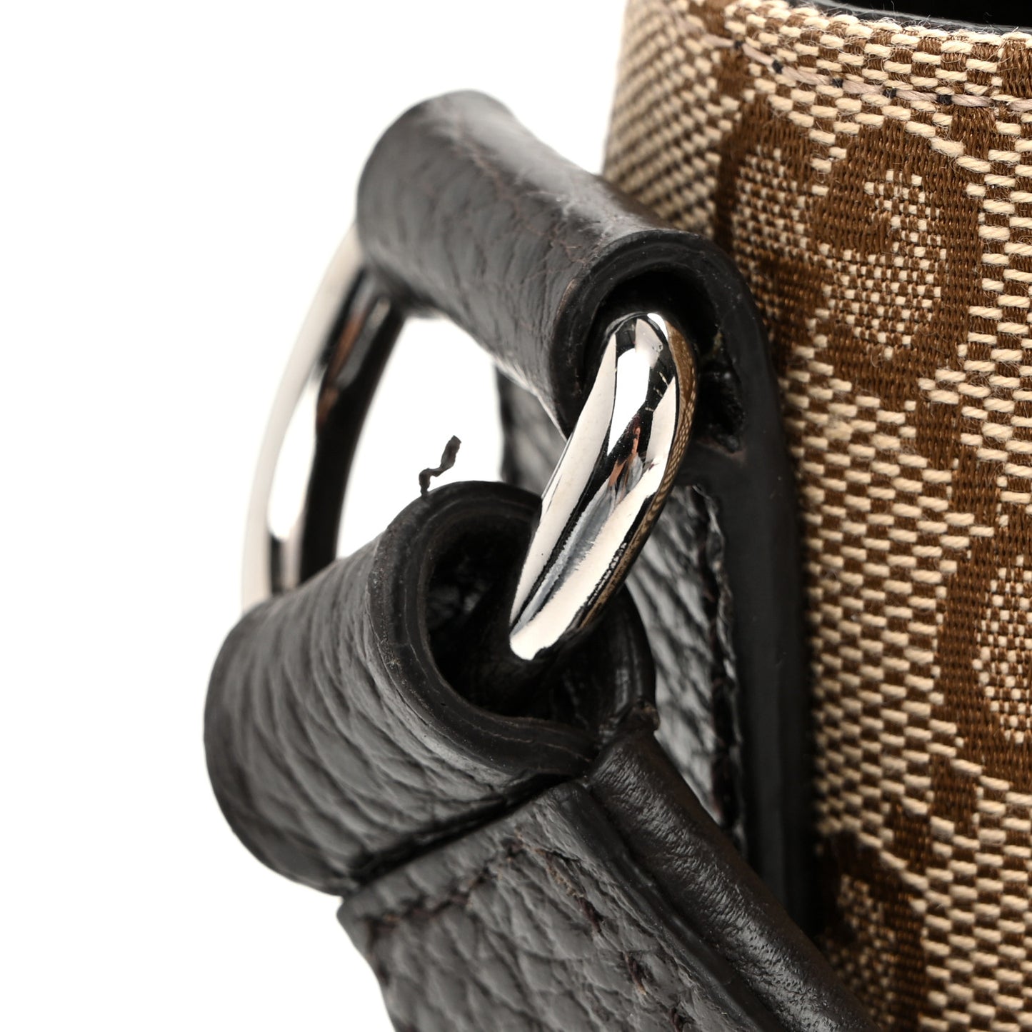 Monogram Flap Messenger Bag Beige Dark Brown Beige Dark Brown
