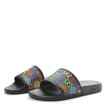 Gucci GG Supreme Monogram Psychedelic Mens Slide Sandals 7 Black Multicolor 3 of 9
