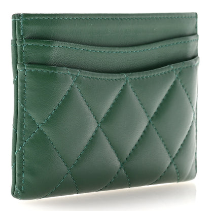 Chanel Lambskin Quilted Card Holder Green 3 of 12