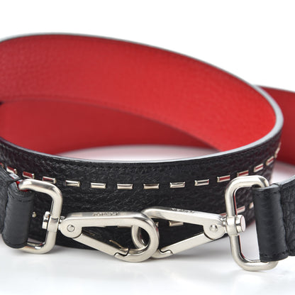 Fendi Cuoio Romano Metal Stitch Strap You Black Red 3 of 4