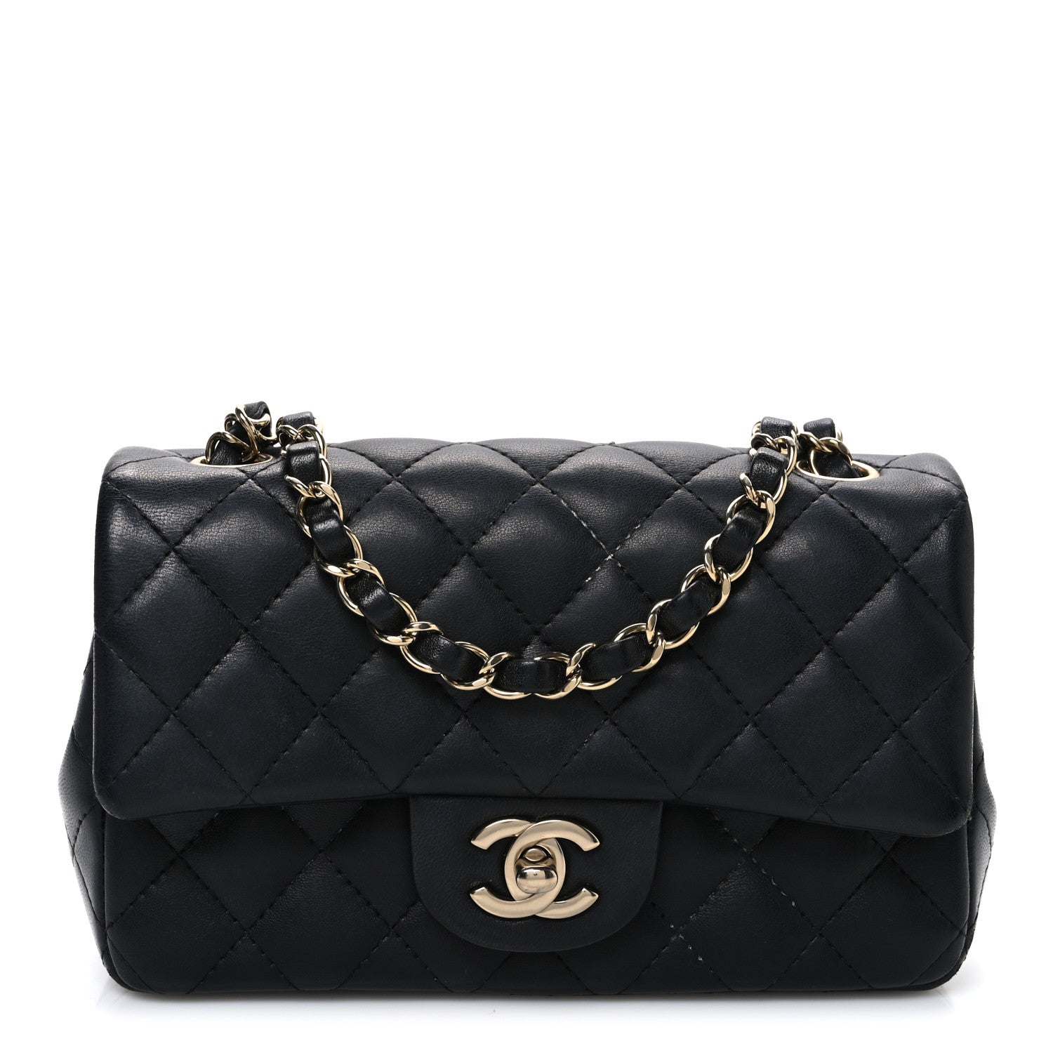 Chanel Lambskin Quilted Mini Rectangular Flap Black 1 of 10