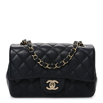 Chanel Lambskin Quilted Mini Rectangular Flap Black 1 of 10
