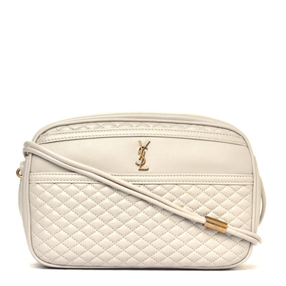 Saint Laurent Lambskin Quilted Victoire Camera Bag Blanc Vintage 1 of 4