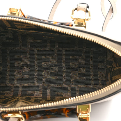 Fendi Vitello King Plexiglass Logo Embossed Mini By The Way Top Handle Boston Bag Tortora 5 of 10