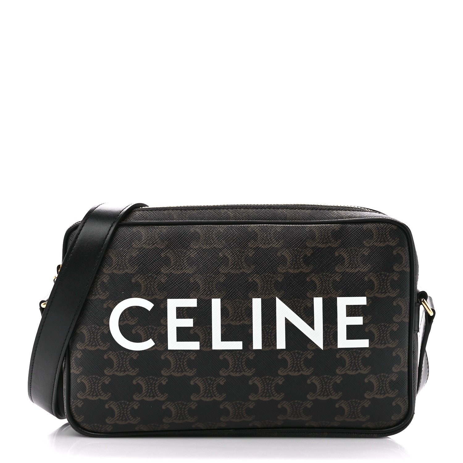 Celine Triomphe Canvas Medium Messenger Bag Black 1 of 9