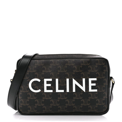 Celine Triomphe Canvas Medium Messenger Bag Black 1 of 9