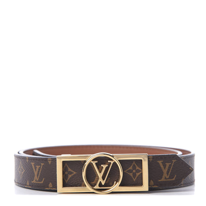 Louis Vuitton Monogram 25mm Dauphine Reversible Belt 75 30 Tan 1 of 6