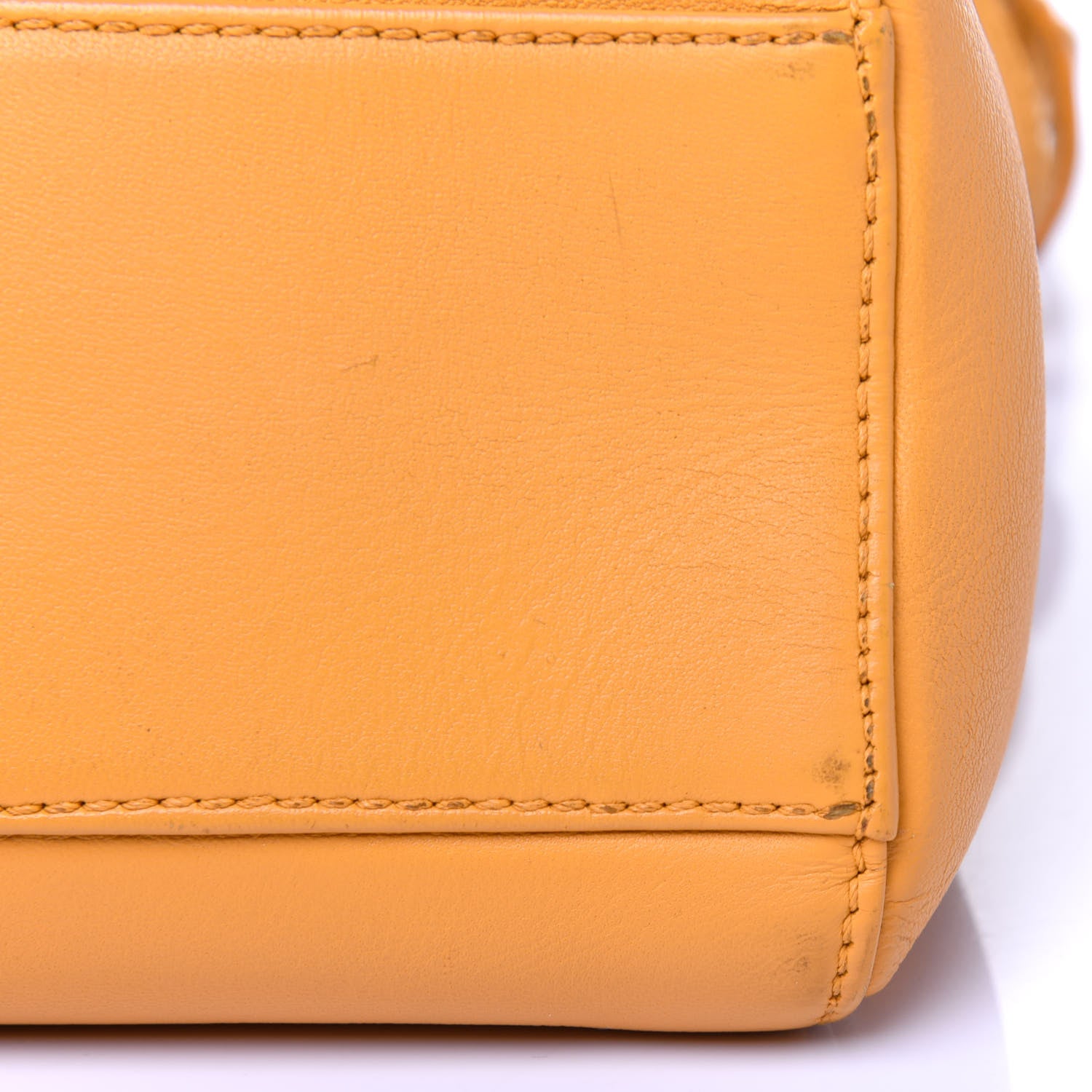 Fendi Nappa Mini Peekaboo Iconic Satchel Giallo Syrup 16 of 25