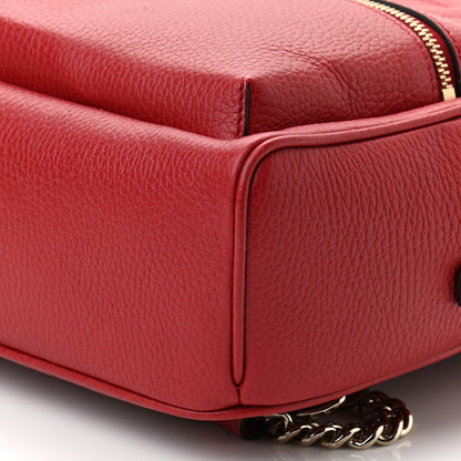 Gucci Pebbled Calfskin Soho Chain Backpack Hibiscus Red 10 of 10