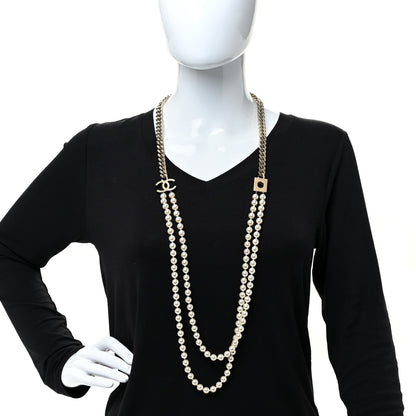 Chanel Pearl Chain CC Long Necklace Gold 2 of 6