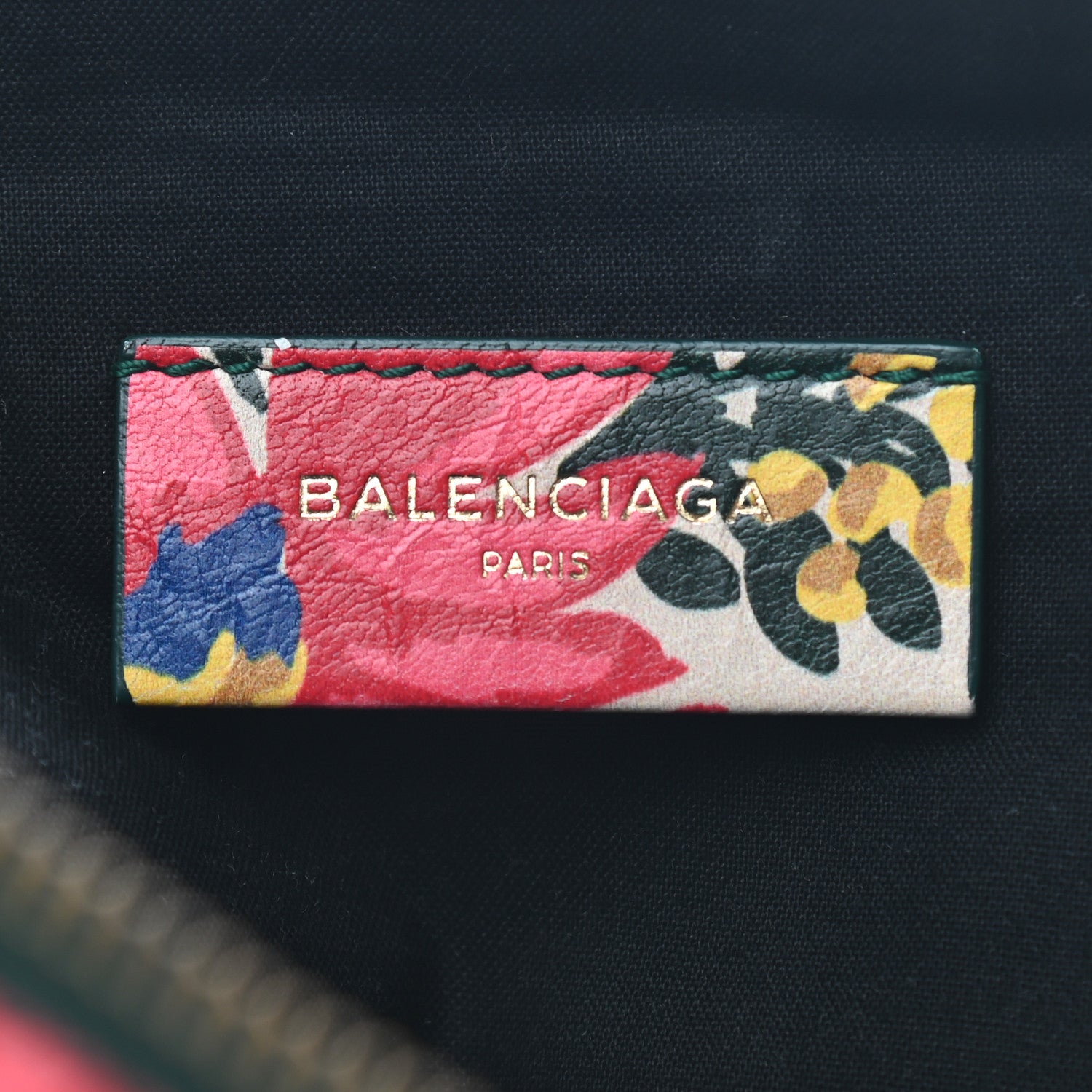 Balenciaga Agneau Classic Hardware Fleurs Small Pouch Beige Red Green 6 of 9