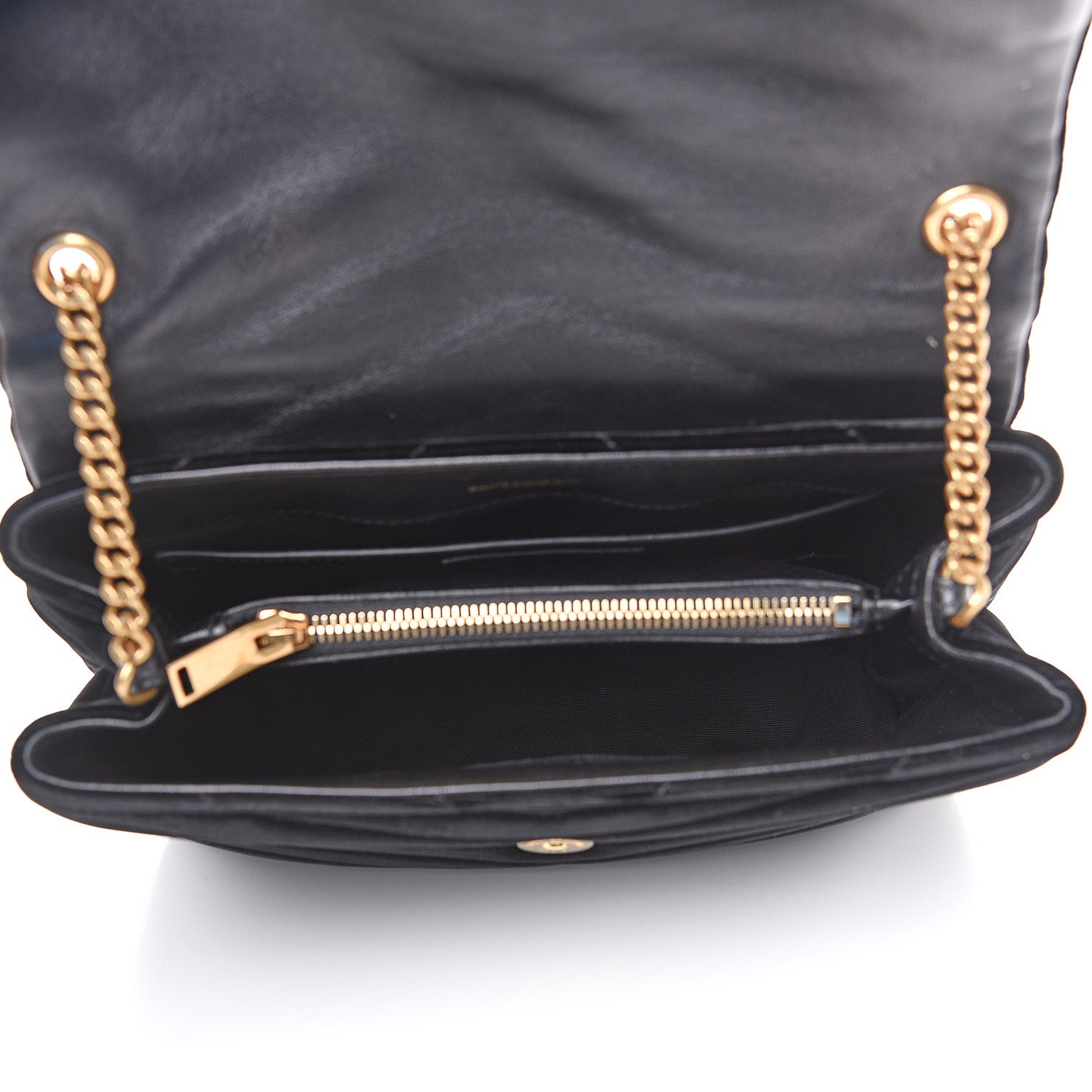 Saint Laurent Velvet Y Quilted Monogram Small Loulou Chain Satchel Black 4 of 9