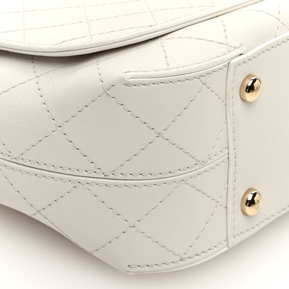 Chanel Calfskin Stitched Medium Covered CC Flap Bag White 9 of 10