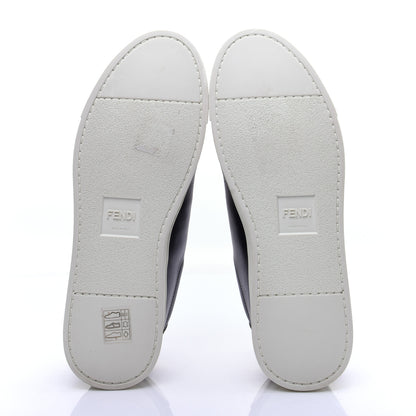 Fendi Vitello Lurex Rockoclick Slip On Sneakers 38.5 Black Gold 10 of 14