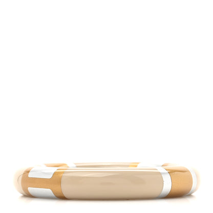 Hermes Lacquered Wood H Equipe GM Bangle Bracelet T2 Gold 3 of 5