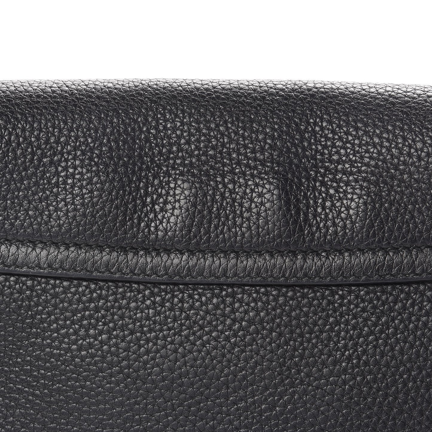 Pebbled Calfskin Medium Soho Flap Crossbody Black