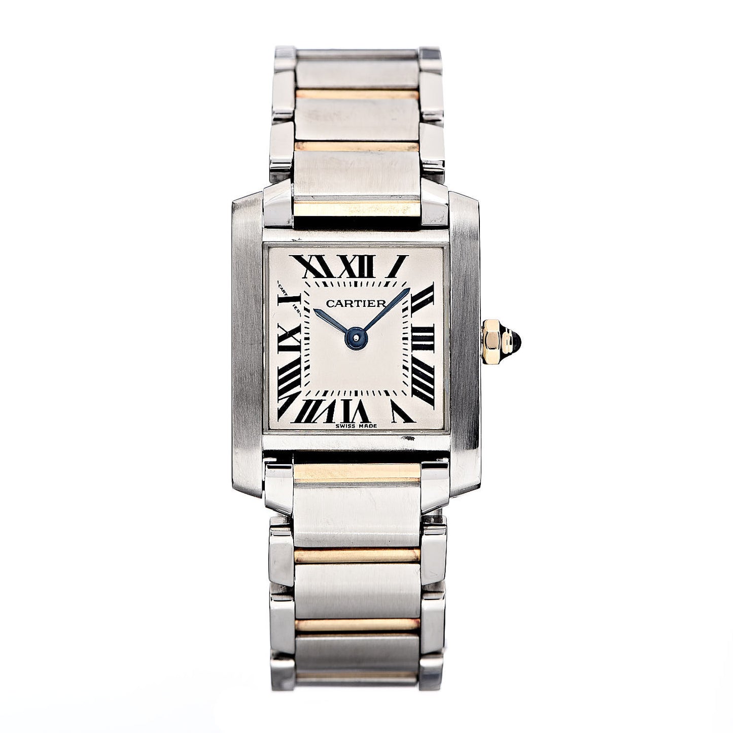 Stainless Steel 18K Yellow Gold 20mm Tank Francaise Quartz Watch