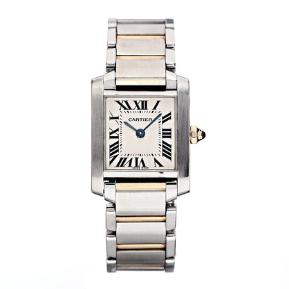 Cartier Stainless Steel 18K Yellow Gold 20mm Tank Francaise Quartz Watch 1 of 7