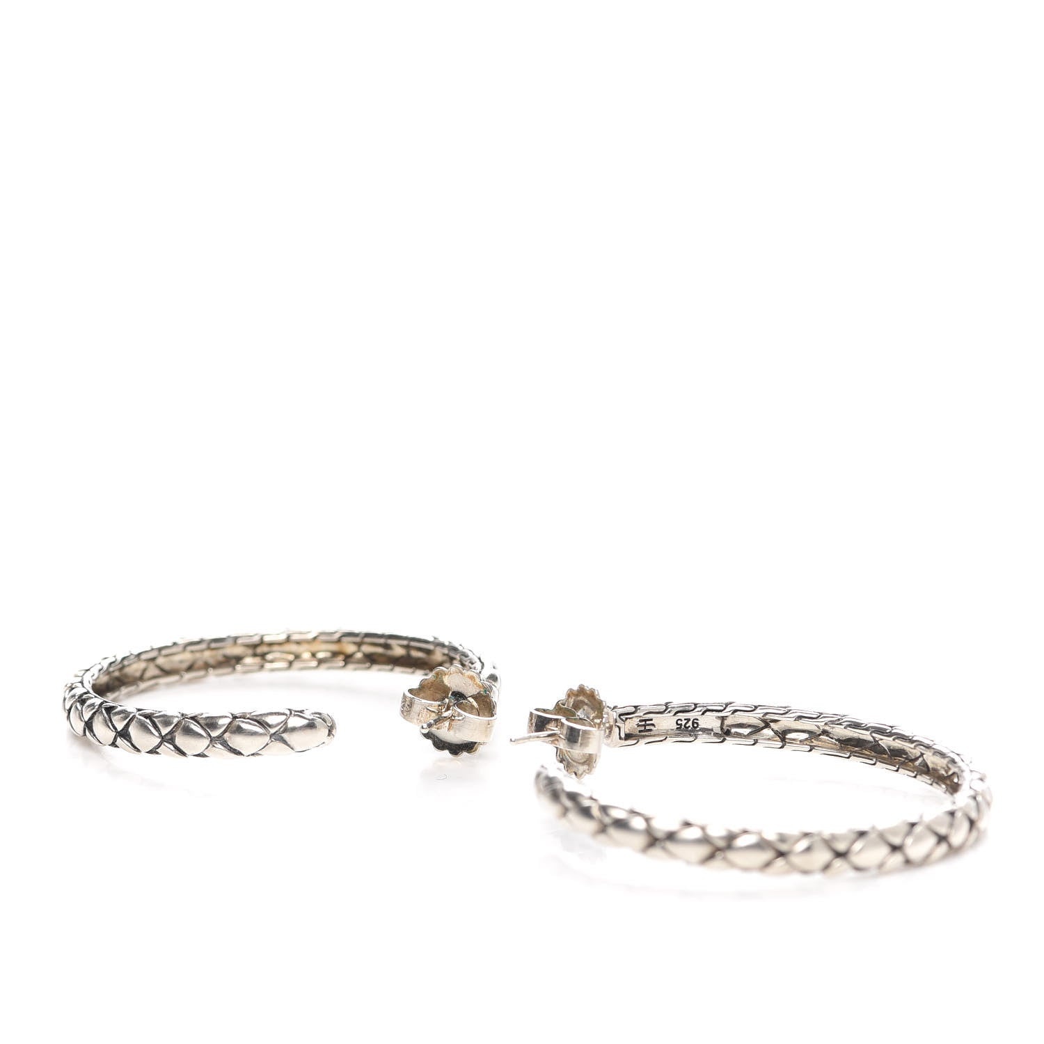 John Hardy Sterling Silver Cobra Hoop Earrings 3 of 4
