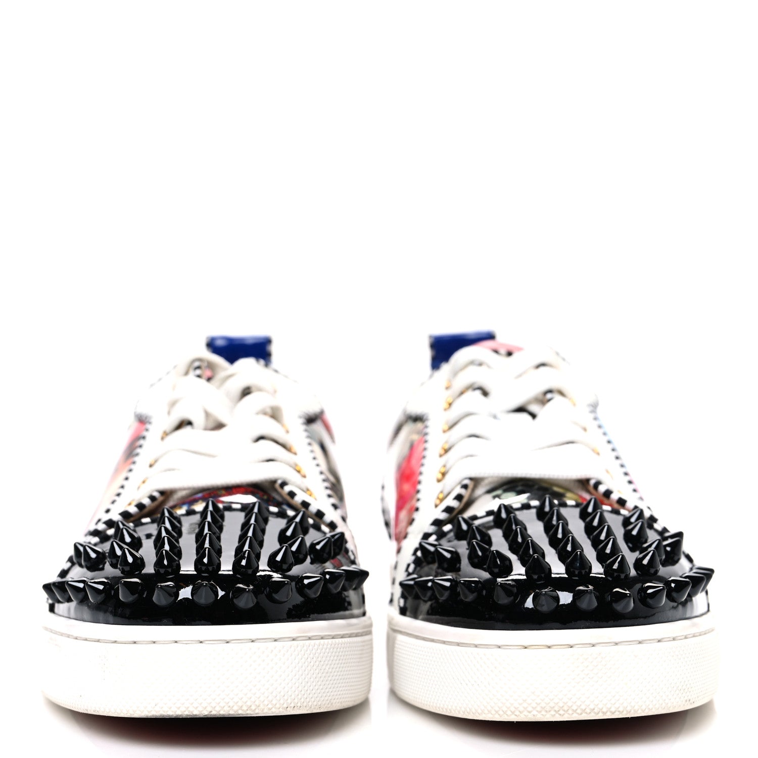 Christian Louboutin Calfskin Patent Womens Louis Junior Spikes Vieria Orlato Flat Sneakers 36.5 Version Multicolor 3 of 12
