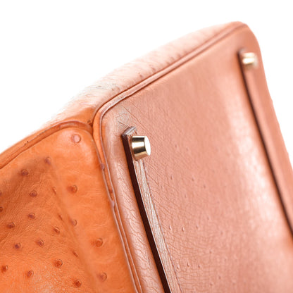 Hermes Ostrich Birkin 35 Orange 34 of 34