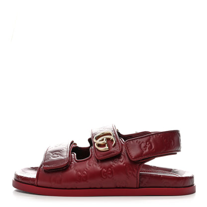 Gucci Guccissima GG Embossed Womens Sandals 36 Rosso Ancora 1 of 10